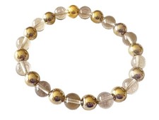 Lemonquarz Hämatit golden Edelstein Armband Größenwahl