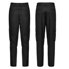 Pantalones Largos PUNK RAVE Hombres Negros Steampunk Punk Rock Fiesta Gótico Motocicleta