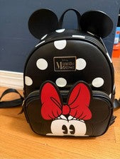 Bolso Mochila Disney Negro Minnie Mouse Lunares Nuevo