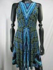 Vestido para mujer Danny and Nicole a rayas estampado geométrico sin mangas, talla S
