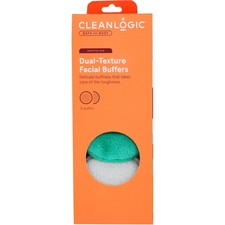 Tampones faciales de doble textura para la piel de Cleanlogic paquete de 3 quilates y 1