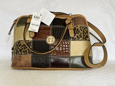 Bolso de hombro Giani Bernini para mujer marrón de piel sintética con retazos correa ajustable