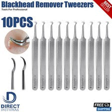 Pinzas removedoras de espinillas acné espinillas extractor de manchas herramienta de clip de aguja curva
