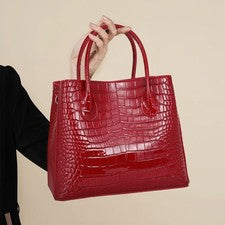 Nuevo bolso de mano de gran capacidad 2025 de moda y lujoso de cuero de vaca para mujer