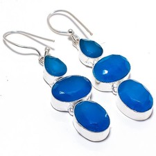 Pendiente de joyería de plata esterlina 925 hecho a mano con piedras preciosa...