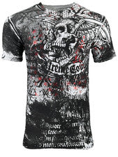 Camiseta para hombre Xtreme Couture by Affliction calavera combatiente motociclista S-5XL