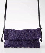 Bolso Bandolera Free People Para Mujer Plus One Adornado Con Cuentas Púrpura NUEVO $98
