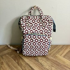 NUEVO SIN ETIQUETAS Mochila para Mujer Bolsa de Pañales Crema Borgoña Viaje Llevar a la Escuela Universidad H7
