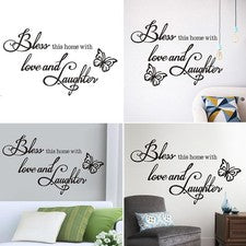 Pegatina de pared calcomanías murales decoración del hogar mariposa cita de amor PVC arte de letras hágalo usted mismo