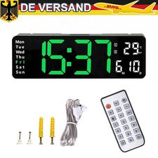 Reloj de Pared LED Digital Despertador, Pantalla Grande Reloj con Mando a Distancia con Temperatura