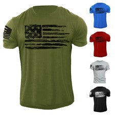 Camiseta para hombre USA American Distressed Flag estilo ejército patriótico