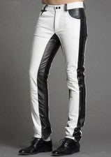 Pantalones de cuero de vaca genuino para hombre aspecto fresco nuevo estilo pantalones de moto