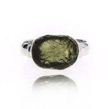Anillo de piedras preciosas de moldavita natural plata de ley 925 joyería hecha a mano para regalo