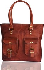 12 BY 16" Mujeres Vintage Cuero Marrón Genuino Bolso de Hombro Hecho a Mano M...