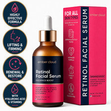 Suero facial de retinol para renovación e hidratación de la piel, cuidado antienvejecimiento de arrugas, 1 oz