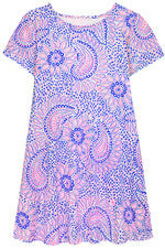 Vestido para mujer - Vestido estampado rosa azul - Mini vestido - 2XL - Jersey algodón