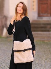 PHILOMENA CHRIST - BOLSO DE PELUCHE look por capas - negro marrón