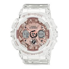 Reloj digital analógico Casio G-Shock GMAS120SR-7A para mujer oro rosa esqueleto nuevo en caja con etiquetas