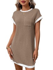 Mujer Vestido Ocio para y: Minivestido de Moda Manga Corta4382