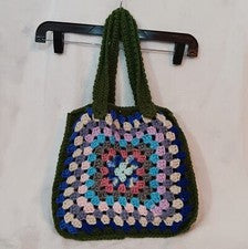Bolso de Mano Cuadrado de Ganchillo Granny Bolso de Comprador Reutilizable Bolso Hecho a Mano-de por Vida