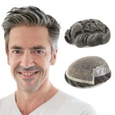Toupee Para Hombres Cabello Humano Todo Encaje Sistema de Reemplazo Gent Piel Fina Pelo Q6