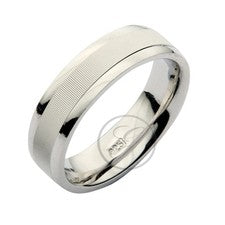 Alianza de plata de ley con patrón de 6 mm