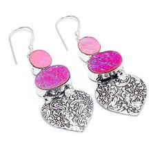 Pendiente de joyería de plata esterlina 925 hecho a mano con piedras preciosa...