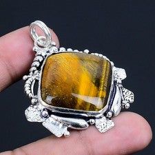 Colgante de joyería de plata esterlina 925 hecho a mano con piedras preciosas...