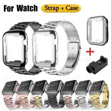 Estuche + Correa de Reloj de Metal para iWatch Ultra Series 11 10 9 8 SE 38-49mm Repuesto