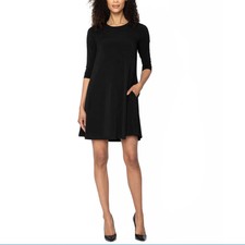 Nuevo con etiquetas Mini Vestido Leota Para Mujer Sin Arrugas Manga Cuarto Columpio Talla: L-3X