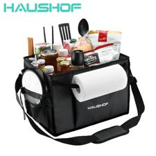 HAUSHOF Parrilla Grande y Carrito de Picnic Condimento Bolsillo Plegable Barbacoa Organizador NUEVO