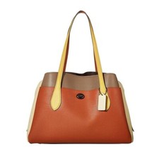 Nuevo bolso de transporte COACH Lora Colorblock para mujer jengibre multi