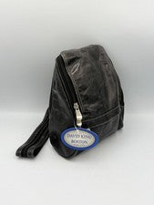 Bolso de hombro David King Boston de cuero negro estilo 3363 bolsillos nuevo con etiquetas