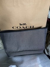 Bolso de Mano Grande Coach Nuevo con Etiquetas Inserto en Lona y Cuero en Negro C4812