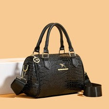 Bolso de mano pequeño para mujer de moda bandolera de hombro color liso negro