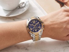 RELOJ MICHAEL KORS MUJER ESFERA AZUL CON CORREA DE DOS TONOS MK5976 AUTÉNTICO