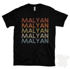 CAMISETA MALYAN ESTILO RETRO REPETIDO Hombre y Mujer Novedad Genial Nombre Regalo