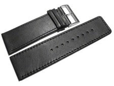 Correa de reloj cuero liso negro 30mm 32mm 34mm 36mm 38mm 40mm