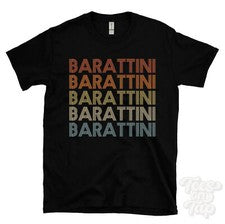CAMISETA ESTILO RETRO REPETIDO BARATTINI para hombre y mujer novedad genial nombre regalo