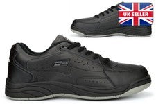 Entrenadores de calce ancho para hombre Entrenadores anchos Recubiertos de cuero Zapatos extra grandes Negros
