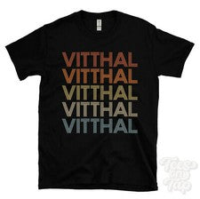 CAMISETA VITTHAL ESTILO RETRO REPETIDO Hombre y Mujer Novedad Genial Nombre Regalo
