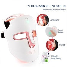 Dispositivo USB de belleza para la piel 7 colores fotón terapia de luz LED máscara facial rejuvenecimiento