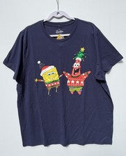 Aeropostale Bob Esponja Pantalones Cuadrados Navidad Camisa Para Hombres XL Azul Patricio Camiseta
