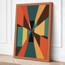 Impresión en lienzo geométrico geometría radiante arte de pared decoración del hogar listo para colgar
