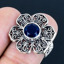 Anillo de joyería de plata esterlina 925 hecho a mano con piedras preciosas...