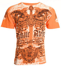 Camiseta para hombre Archaic by Affliction alas paralelas motociclista cruzado