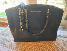 Bolso de mano Michael Kors Ellis grande de cuero bandolera negro nuevo con etiquetas