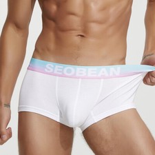 Calzoncillos boxer Seobean nuevo estilo ropa interior de algodón de tiro bajo cortos lisos