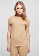 Urban Classics Mujer Camiseta Damas Hombro Extendido Camiseta Beige Unión