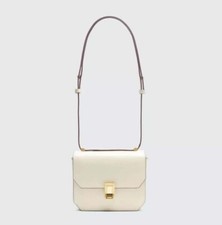 Nuevo Bolso Bandolera Para Mujer RAG AND BONE Greige Max Pequeño Cuero con Solapa